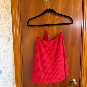 a new day Red Pleated Spaghetti Strap Tank